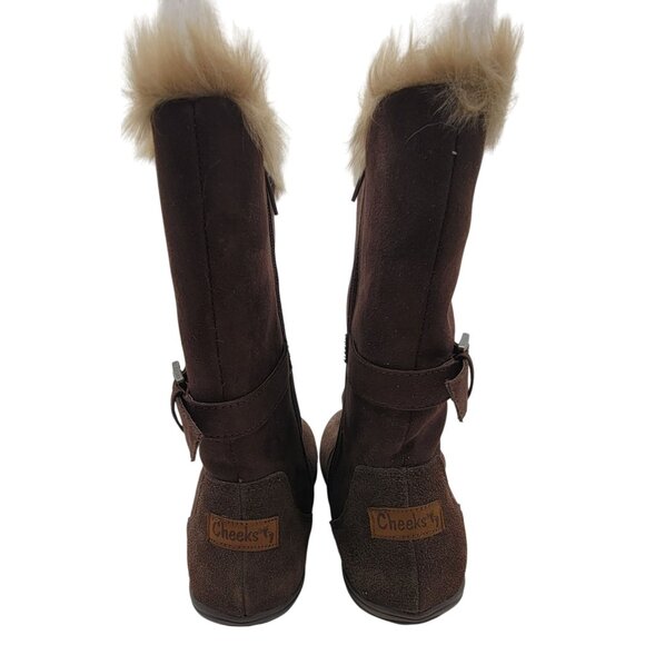 Tony Little Cheeks Fit Body Boots Brown Faux Fur Lined Zip Closure Womens 8 - Picture 4 of 12